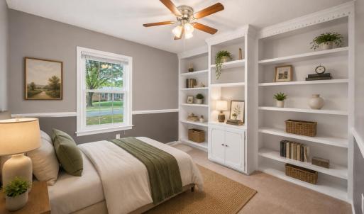 Virtually Staged Bedroom 4 or Office (with closet)