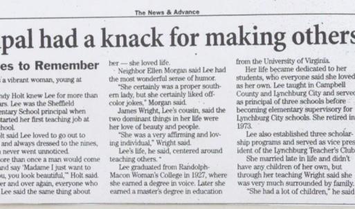 One of the previous owners - Miss Lee - 100 Pennsylvania Ave is still referred by some as the Lee Home!