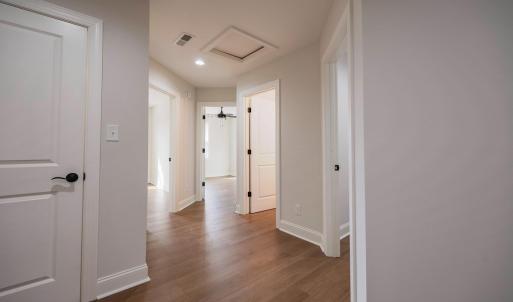 Lots of storage upstairs- with 3 bedrooms, 2 full bathrooms, laundry room and storage closets.