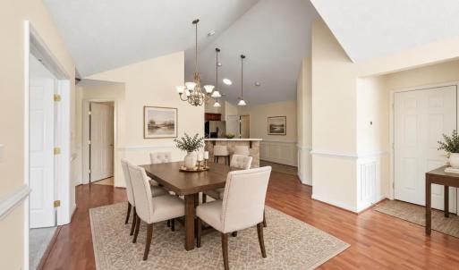 Virtually staged dining area