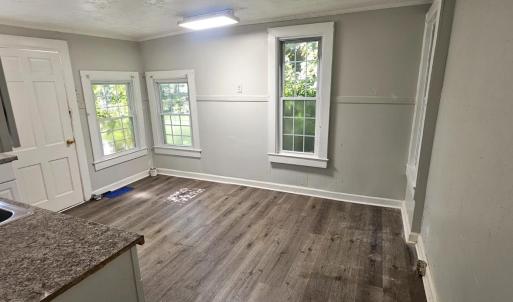 Kitchen looking towards deck door