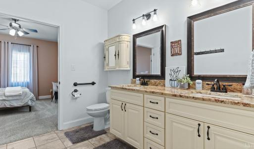 Jack and Jill bathroom on main level.