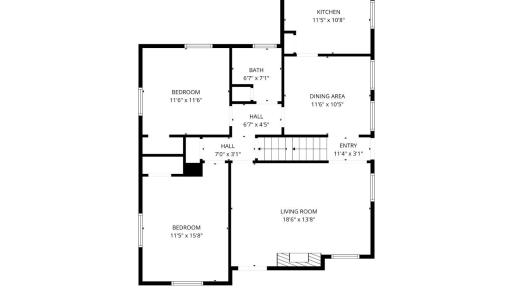 Main level w 2 bedrooms 1 bath