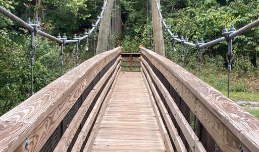 Downstream Swinging Bridge is just minutes from your back gate!!