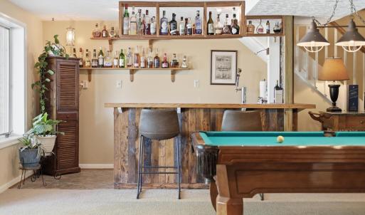 Bar with keg refrigerator