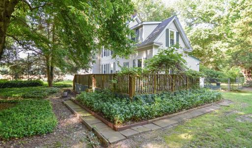 Residence with large wooden deck