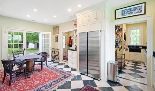 French doors lead to courtyard patio