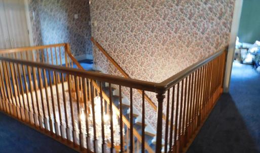 The banisters showing how hall circles around
