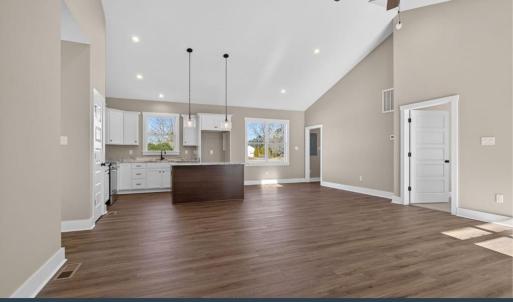 Great Room, LVP Flooring, Cathedral Ceiling, Coat Closet