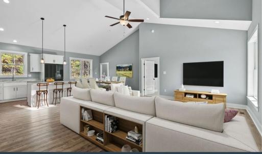Great Room, Similar virtually staged home; dimensions may not be exact.