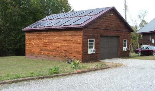 View of garage/shop building