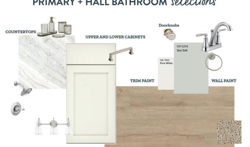 Primary Bathroom, Primary and Hall Bathroom Design Selections
