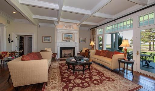 Living area with coffered ceiling