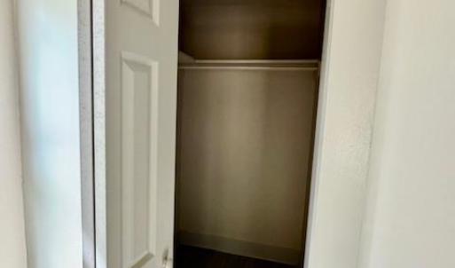 Downstairs multipurpose room with walk-in closet