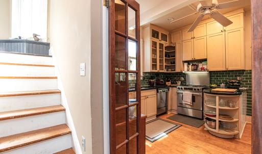 Back stairs and Kitchen