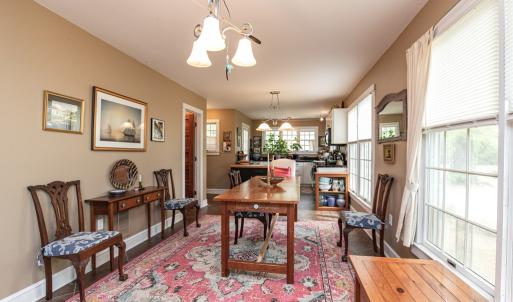 Dining area looking into kitchen