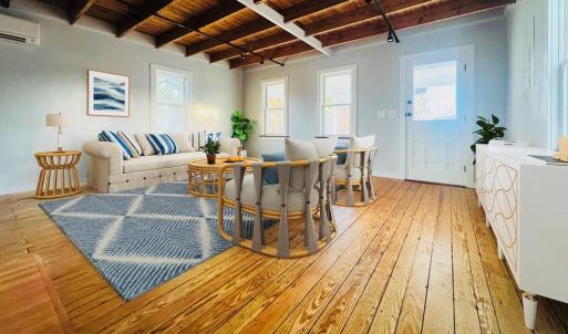 Downstairs Living Room.  Staged with Furniture