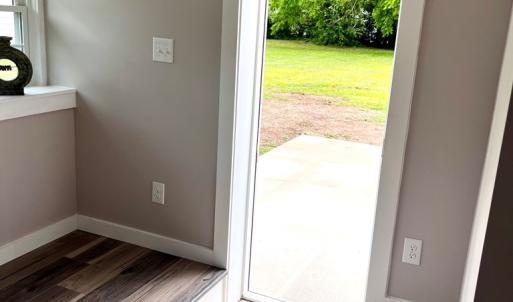 Back door leading to new patio