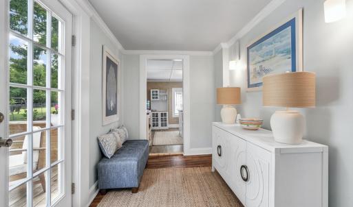 Oversized Hallway, Leading to the kitchen from the living room with access to the deck.