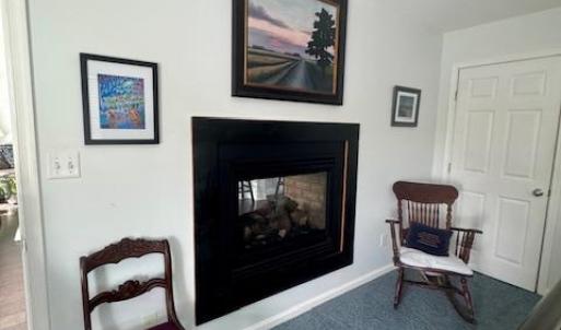 Fireplace in primary bedroom