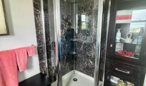 Heated marble tile floors.