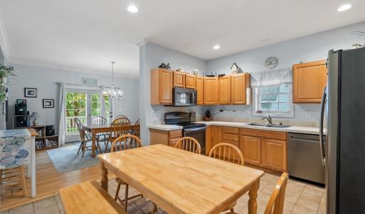 Kitchen into dining area