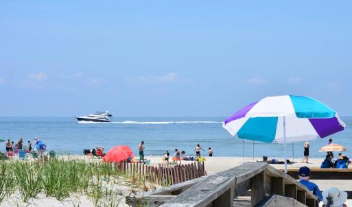 Boating channel off public beach