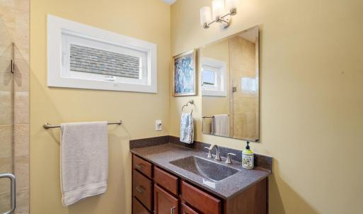 First floor primary suite bathroom
