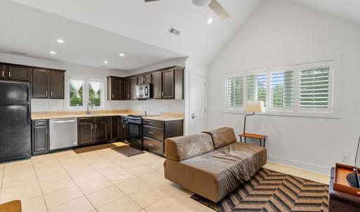 Third floor kitchen and living