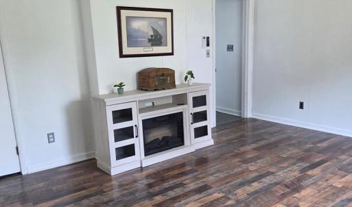 Electric Fireplace adds warmth and ambience.