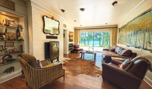 Living room overlooking lake
