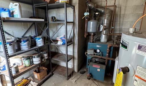 Mechanical room inside attached garage.