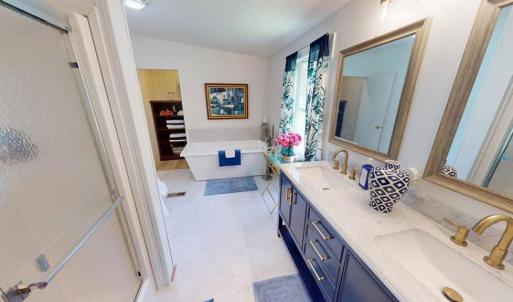 double vanity and separate shower