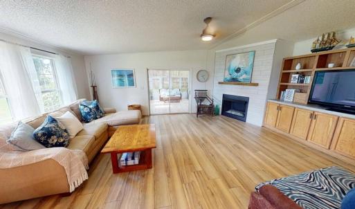 family room with electric fireplace