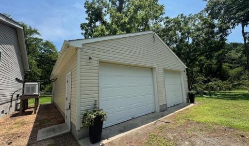 front of detached garage