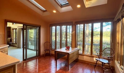 Dining area with skylights