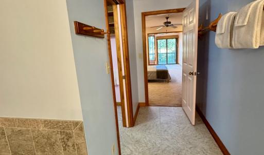 looking from primary ensuite into bedroom