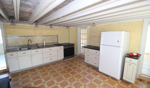 Kitchen with hand painted floor