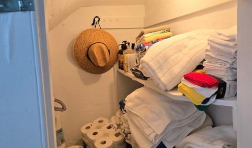 Large storage room upstairs bath