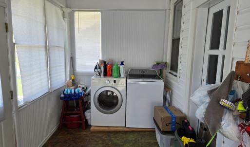 Enclosed porch with laundry