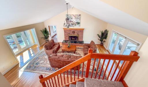 View of living area from top steps
