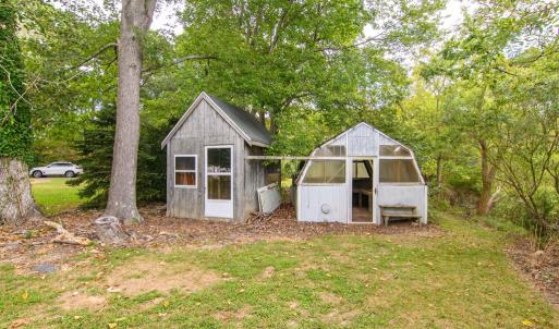 Greenshouse and shed