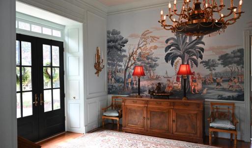 Foyer entrance and mural