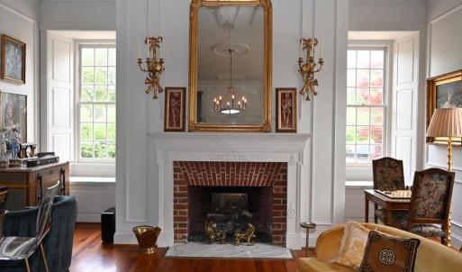 Parlor/music room fireplace