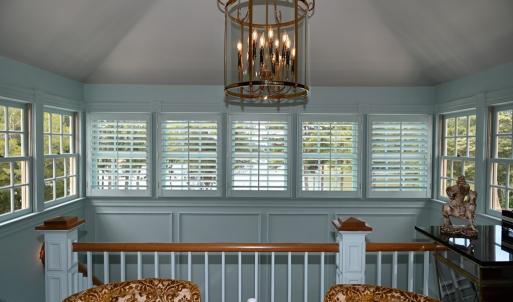 Tower room windows w/plantation shutters