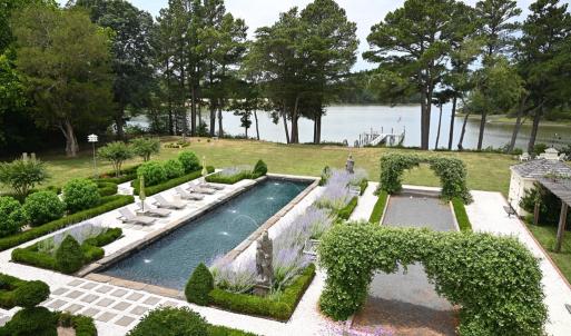 Bocce court and pool