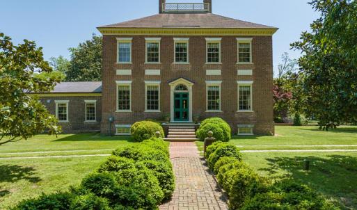 Rear Exterior, Brick path leading to the formal gardens, & family cemetery