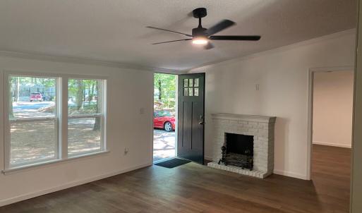 Living room with fireplace
