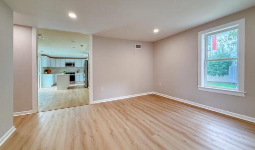 Family room that looks into Kitchen