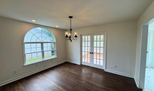Dining room leads out to sunroom